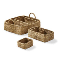 Seagrass Rectangular Tray with Small Baskets (Set of 5)