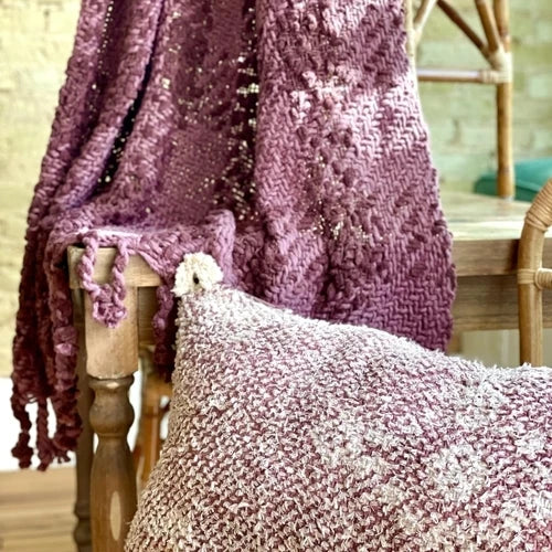 Patina Vie Hand-woven Throw Blanket - Plum
