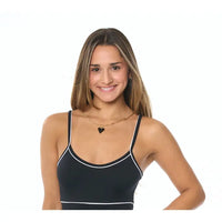 Black Enamel Heart Necklace