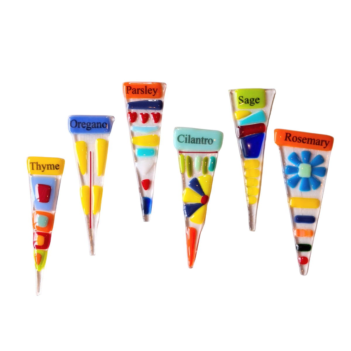 Assorted Glass Herb Markers