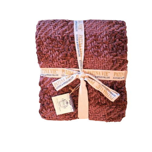 Patina Vie Hand-woven Throw Blanket - Plum