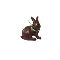 Polyresin Chocolate Easter Bunnies with Green Bow