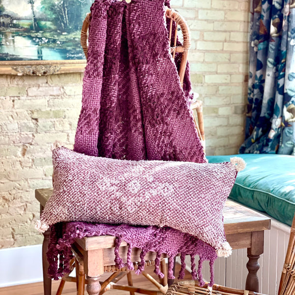 Patina Vie Hand-woven Throw Blanket - Plum