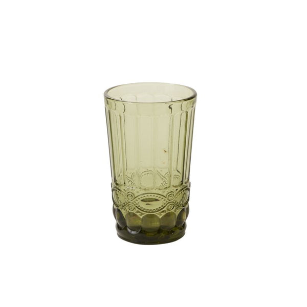 Vintage Inspired Momento Glass Drinkware - Green