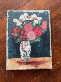 Small Canvas & Wood Flowers in Vase Wall Hanging