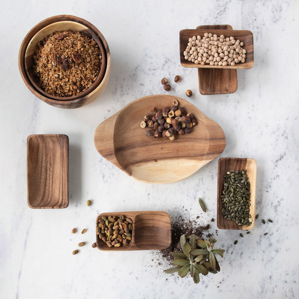 Small Acacia Wood Trays (Set of 4)