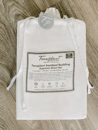 Faceplant Dreams Bamboo King Sheet Set - White