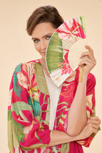 Powder Design Delicate Tropical Kimono Gown - Dark Rose