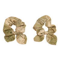 Ornate Toile Scrunchies - Olive (Set of 2)