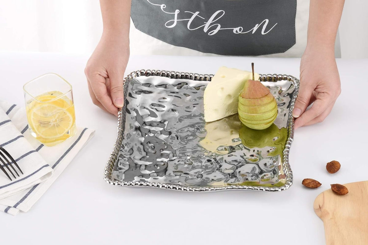 Pampa Bay Titanium-Plated Ceramic Small Square Plate