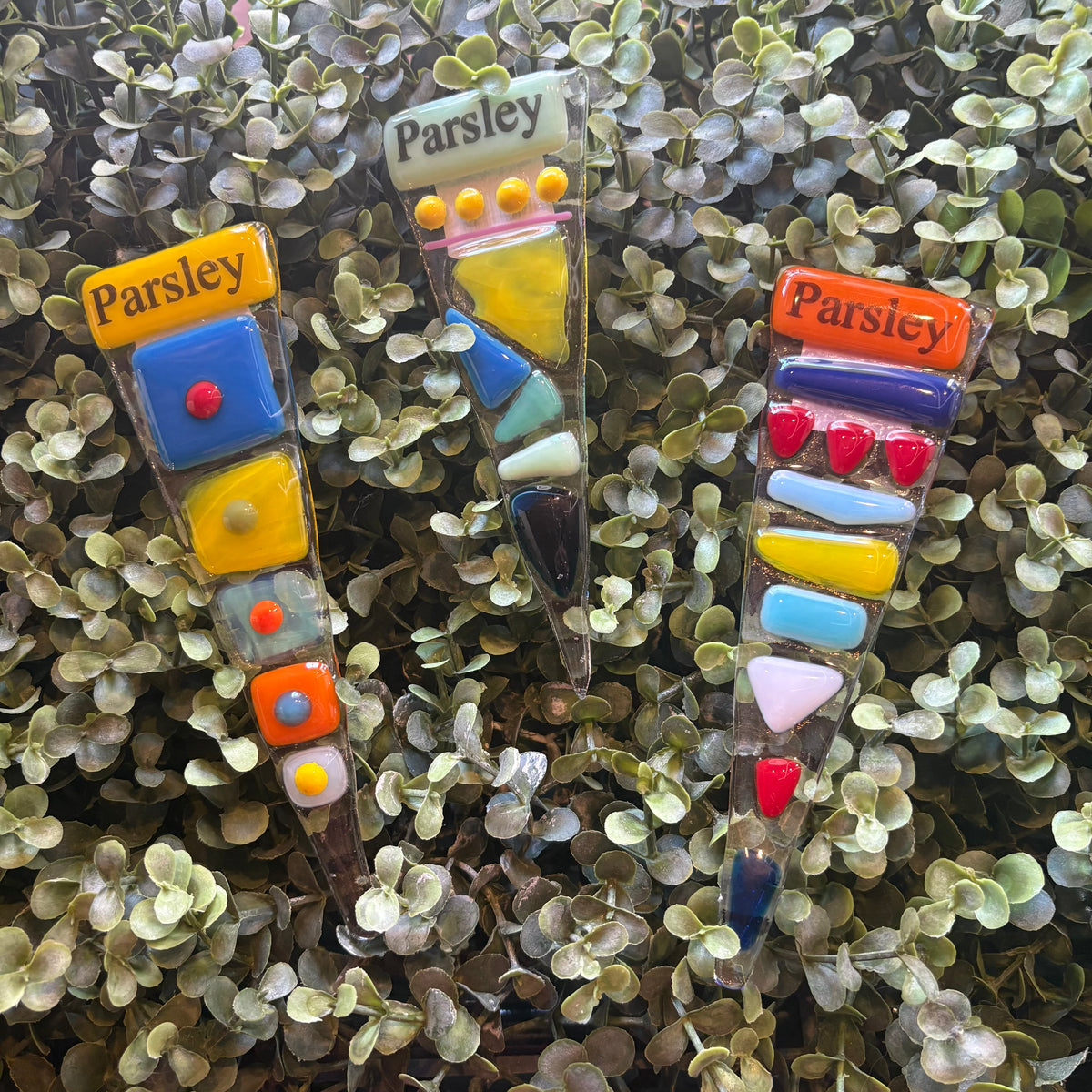 Assorted Glass Herb Markers