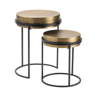 Hudson Textured Brass & Black Nesting Table (Set of 2)