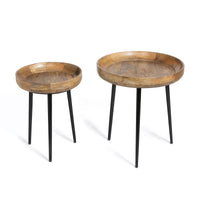 Mango Wood Occasional Tables with Iron Legs