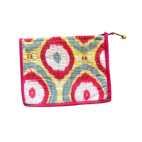 Quilted Cotton Velvet Zip Pouch
