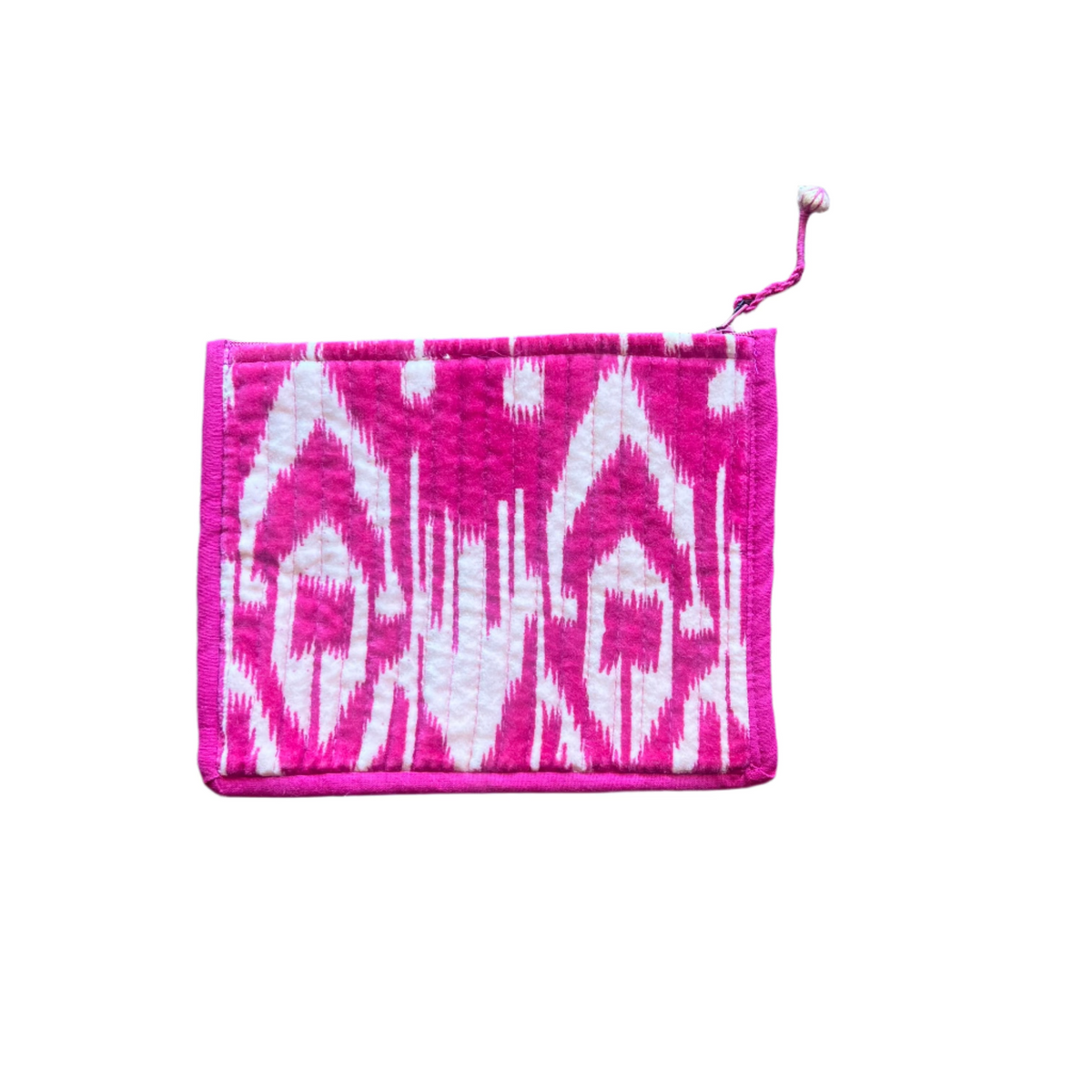 Quilted Cotton Velvet Zip Pouch