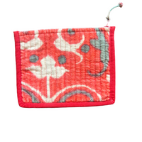 Quilted Cotton Velvet Zip Pouch