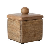 Square Mango Wood Container with Lid