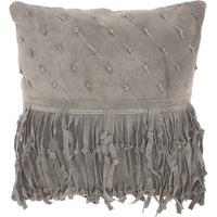 Suede Fringe Pillow