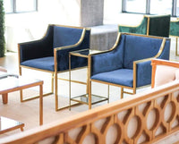 Mirrored Side Table with Gold Flecks