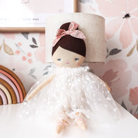 Mia White Flocked Heart Tulle | Alimrose