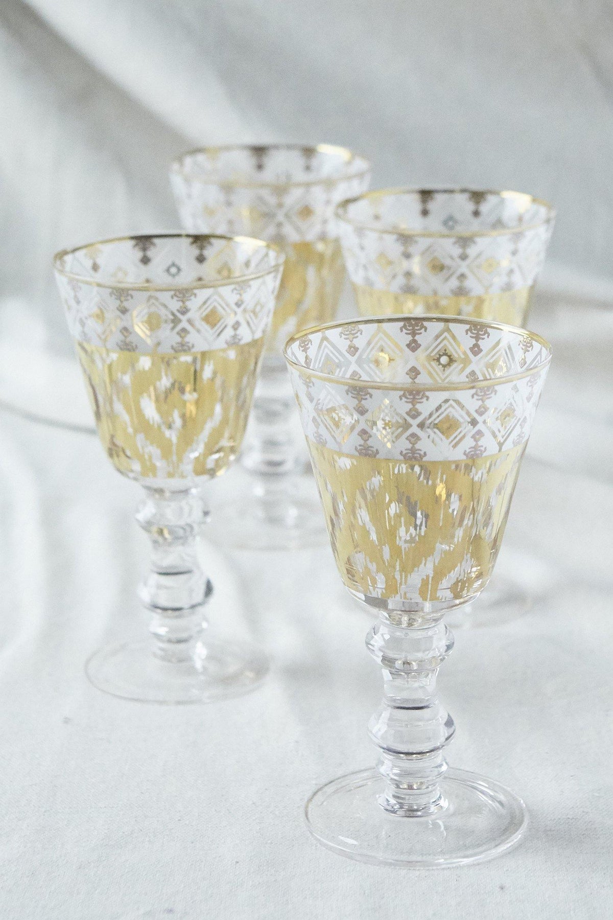 Patina Vie White Twist Goblet Glass
