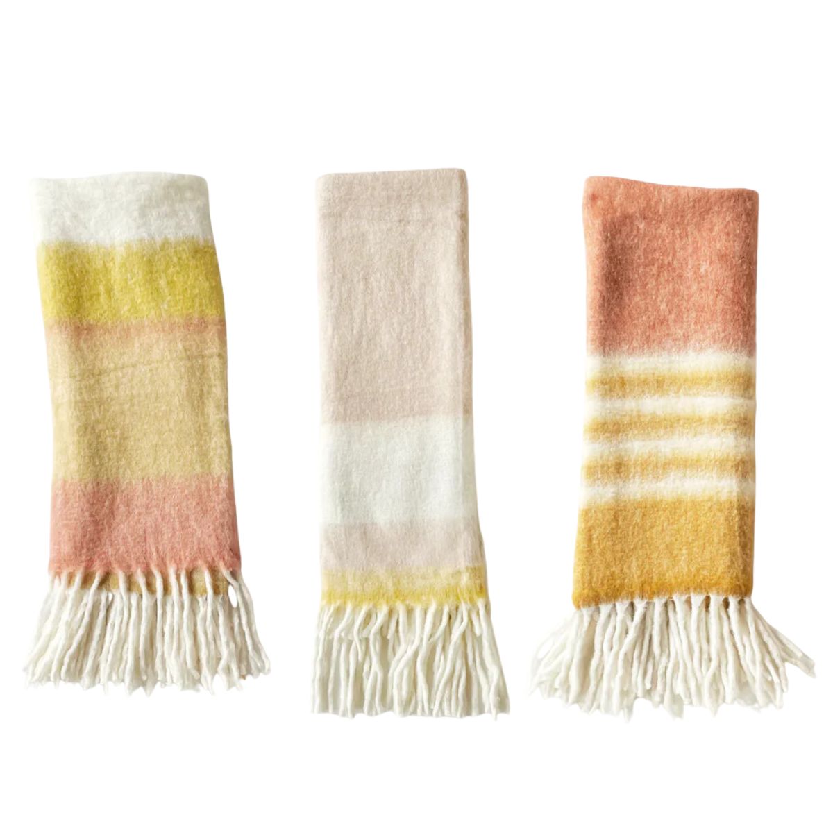 Patina Vie Mohair Throw Blanket with Fringe