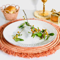 Fringed Peach Charger