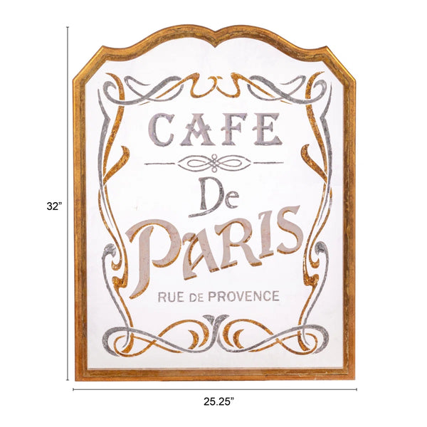 Cafe De Paris Wood Framed Acrylic Wall Decor