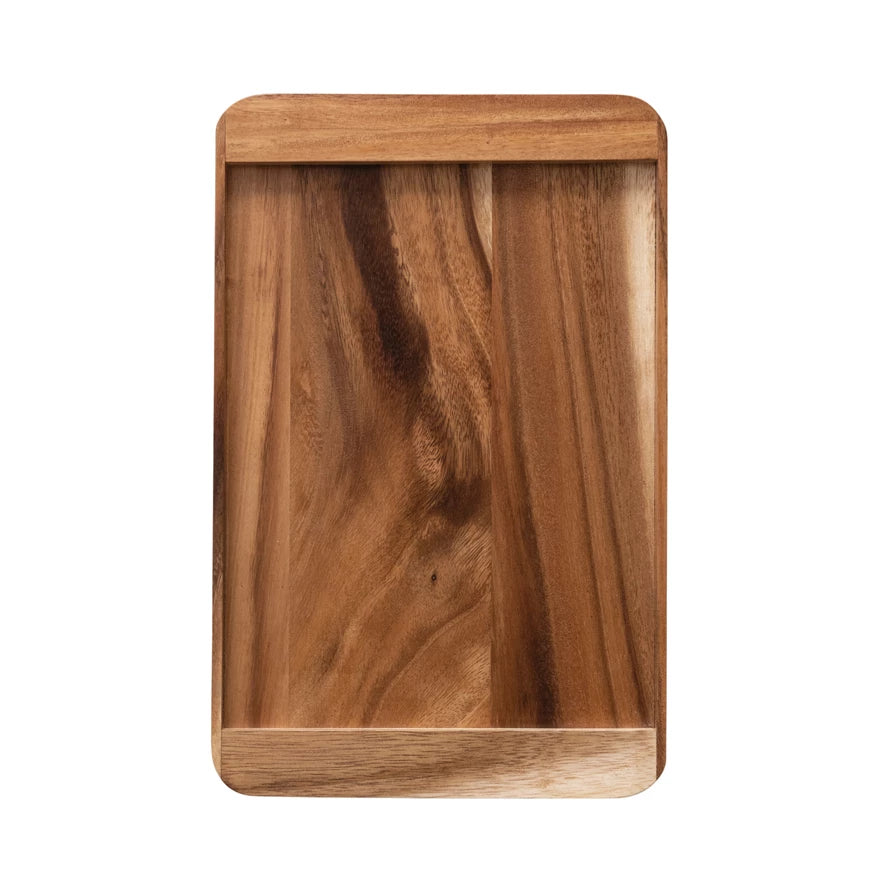 Suar Wood Serving Tray With Handles