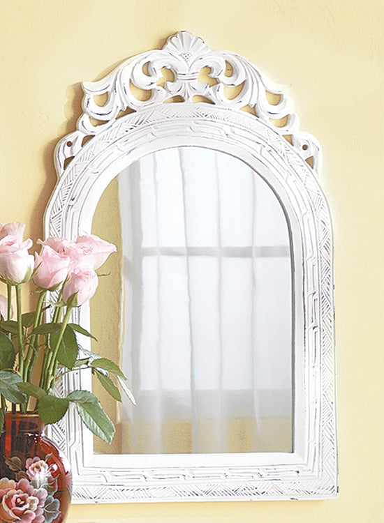 Wood Frame Vintage-Inspired Mirror