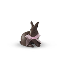 Polyresin Chocolate Easter Bunnies with Pink Bow