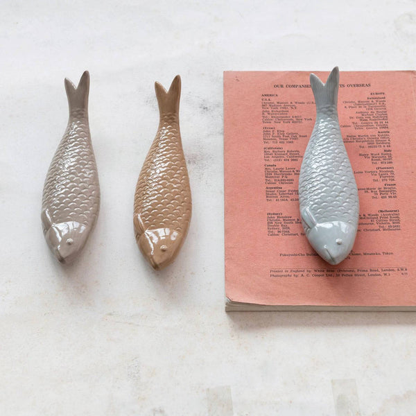 Sculpted Stoneware Fish Decor
