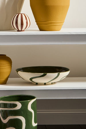 Ceramic Hand-Painted Food-Safe Curvature Bowl