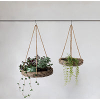 Handwoven Hanging Rattan Baskets (Set of 2)