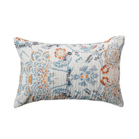 Cotton Voile Floral Lumbar Pillow