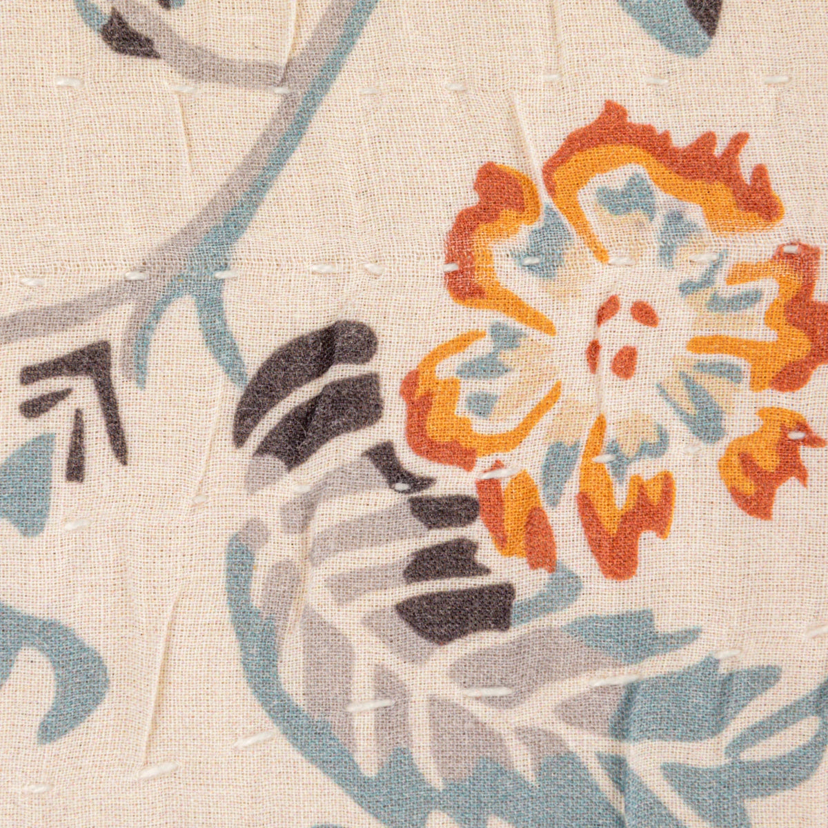 Cotton Voile Floral Lumbar Pillow