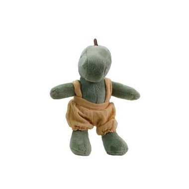 Plush Animal Stuffie in Cotton Overalls