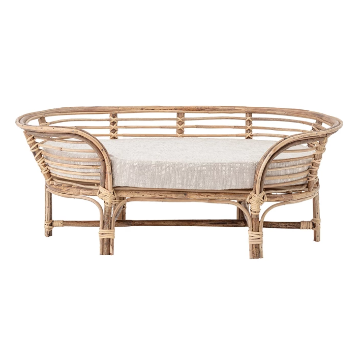 Rattan Dog Bed with Cotton Cushion