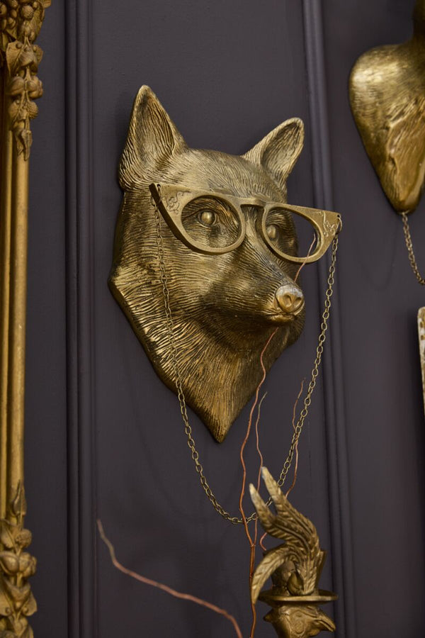 Eloise the Fox E+E Antiqued Gold Wall Hanging