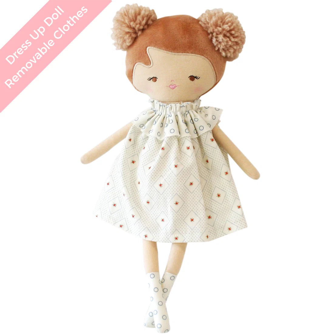 Doll with removable clothes on a white background