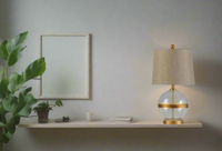 Midfield Glass and Steel Table Lamp