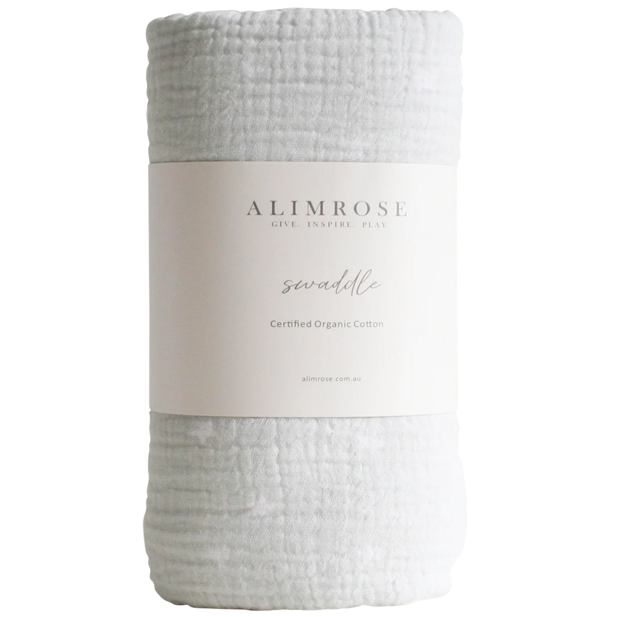 Alimrose swaddle blanket on a white background