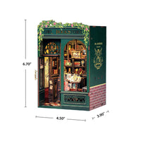 Model of a bookstore with dimensions indicated on a white background