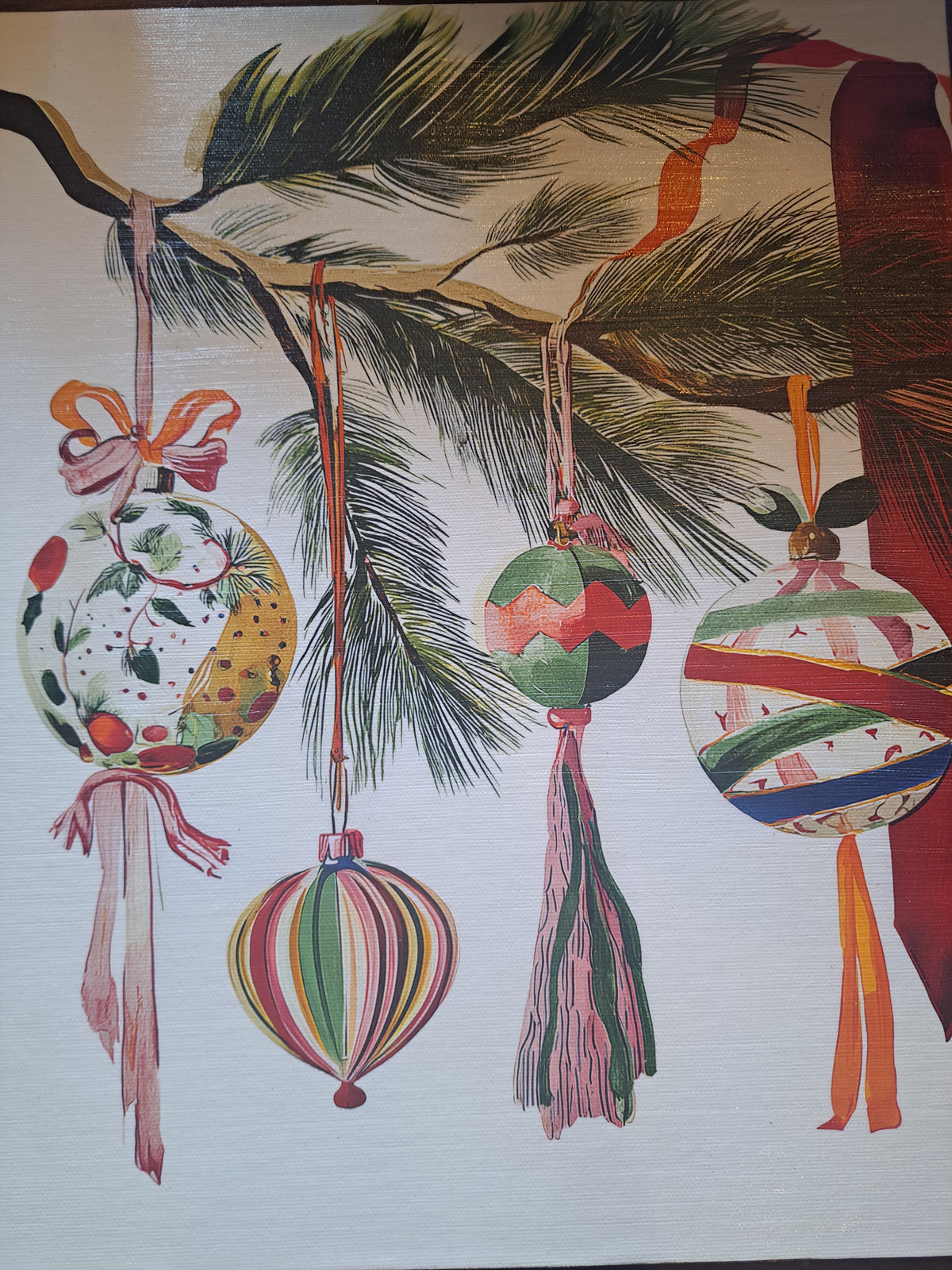 Holiday Ornamets  Artist Card on Board