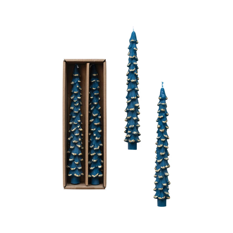 Blue Tree Taper Candles - 10"