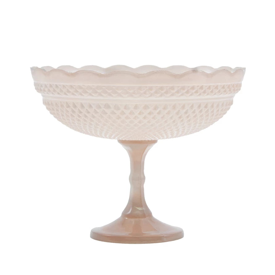 Pressed Glass Scalloped Footed Bowl