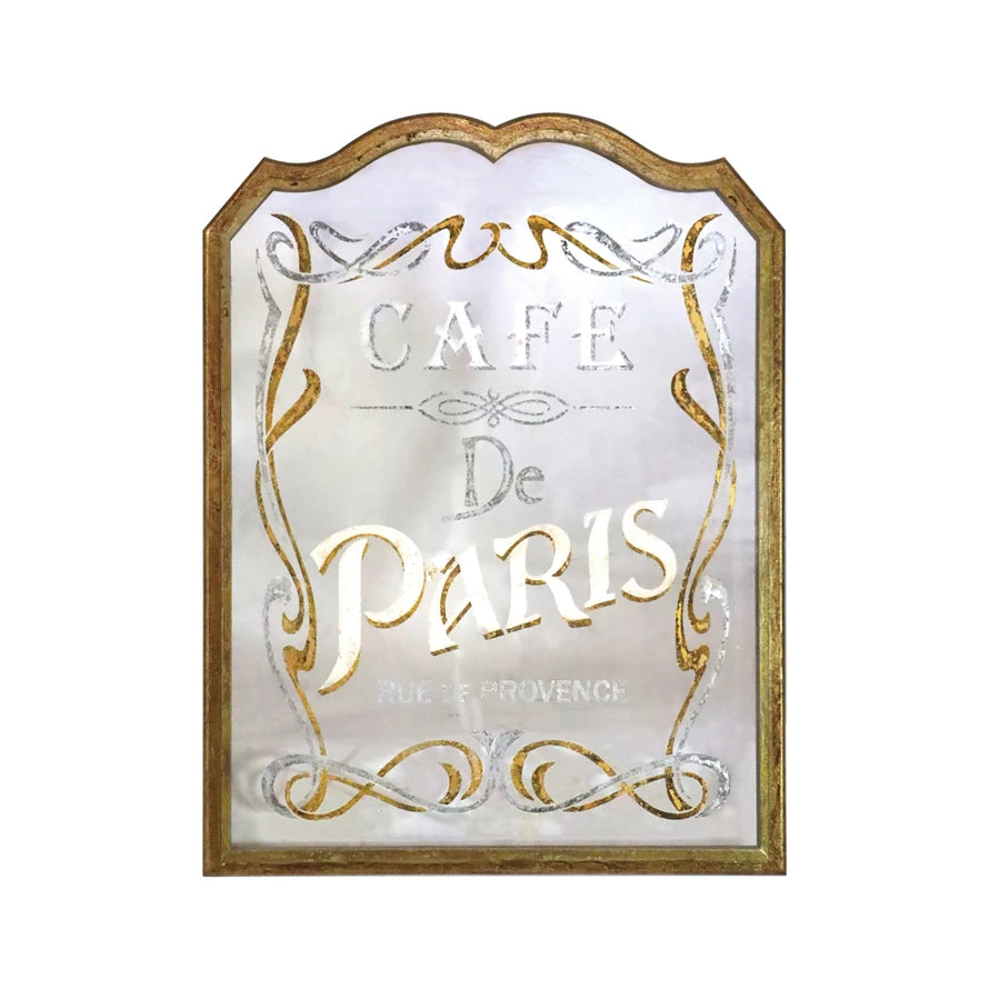 Cafe De Paris Wood Framed Acrylic Wall Decor