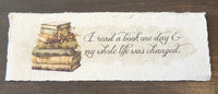 Book Themed Quote on Handmade Paper Print