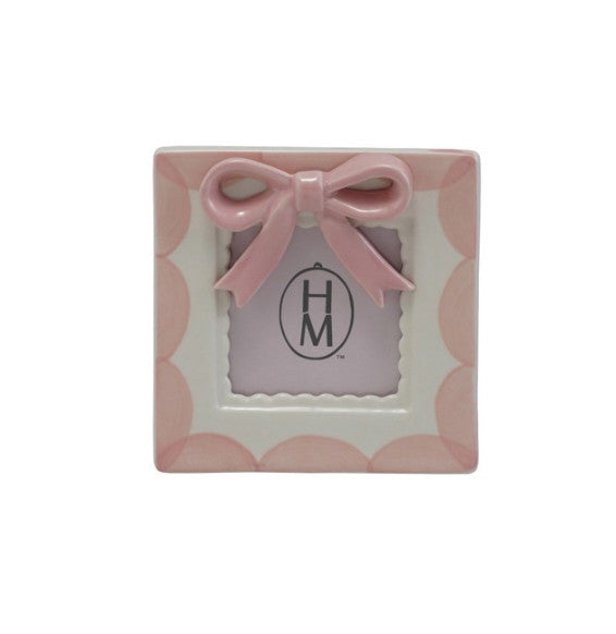 Pink & White Bow Photo Frame