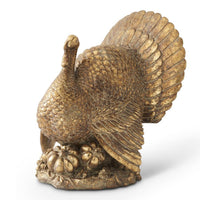 Antique Gold Resin Turkey 11.5"